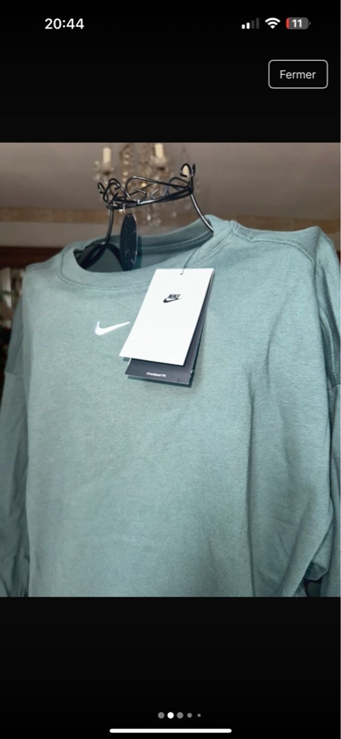 Sweat/tee shirt à manches longues NIKE vert kaki - photo numéro 3