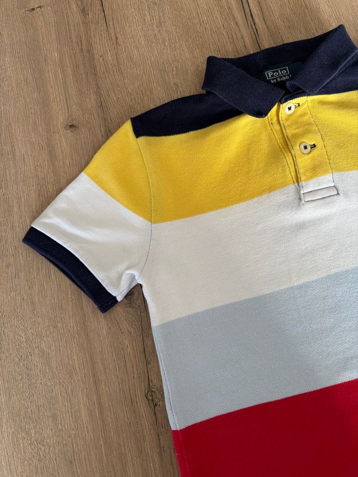Polo Youth Multi-Color Short Sleeve Striped | Ralph Lauren ~ logo brodé | Enfant garçon 7 ans - photo numéro 3
