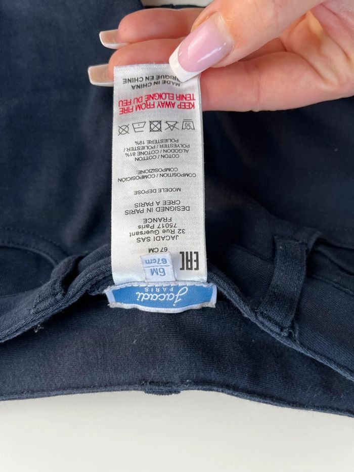 Ensemble body/polo bleu marine et jean doublé bleu marine Jacadi 6 mois (67 cm) - photo numéro 6