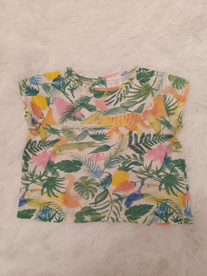 T-shirt jungle à manches courtes T. 18 - 24 mois Zara BabyGirl - photo numéro 2