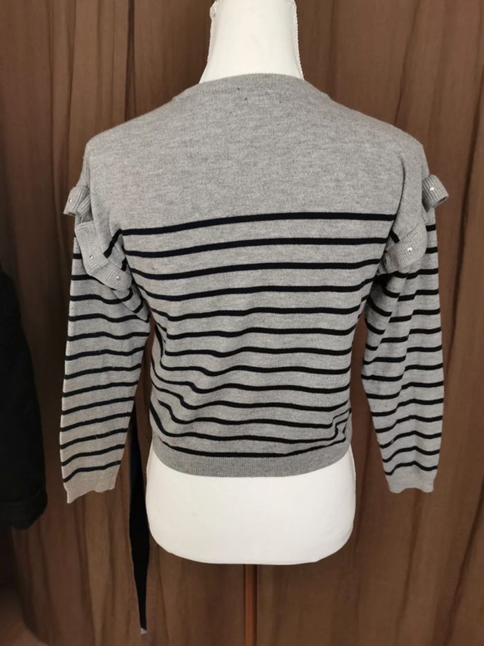 Pull gris à rayures ikks taille 10 ans - photo numéro 3