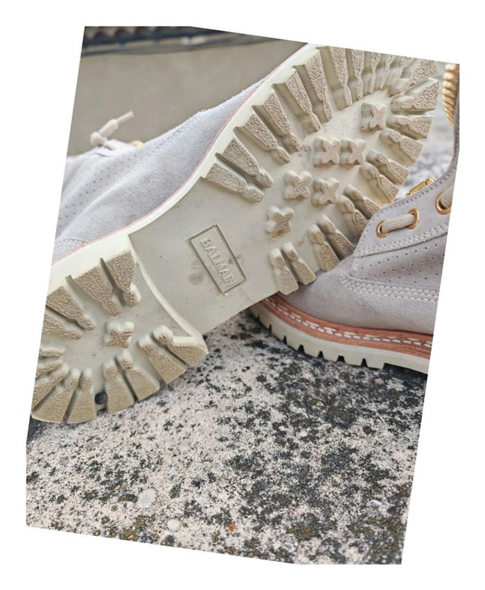 Bottines Balmain Paris - Daim Beige & Or - Taille 36 - Style Iconique - photo numéro 5