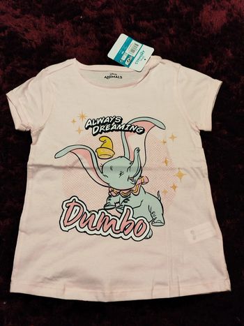 t-shirt dumbo 5-6 ans disney