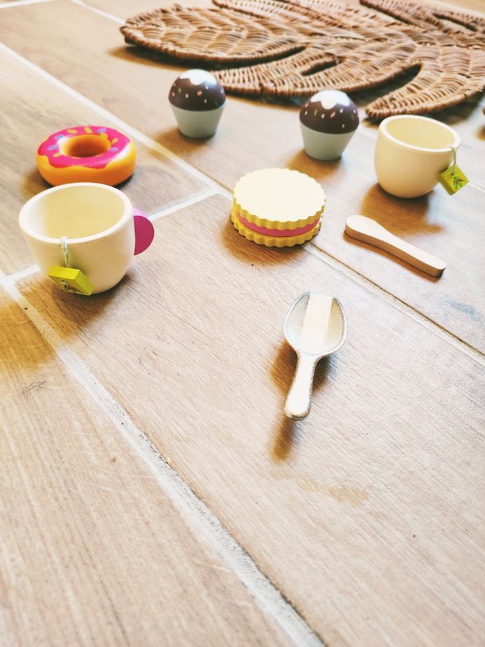 🫖Dinette l'heure du goûter lot divers aliments en bois plastique - photo numéro 3
