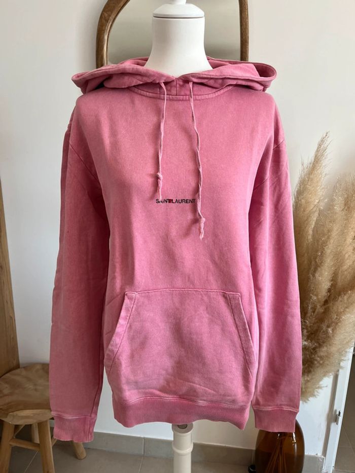Sweat à capuche rose Saint Laurent - photo numéro 2