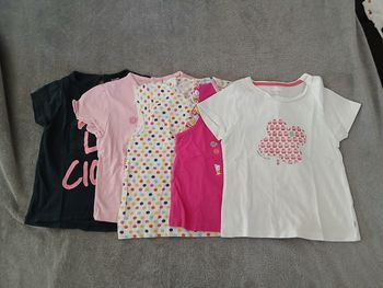 Lot de 5 t-shirts manches courtes 18 mois fille
