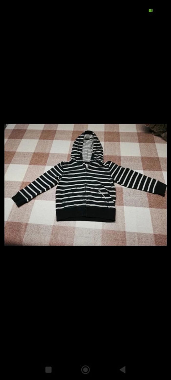 Gilet rayé blanc/marine tape à l'oeil 4 ans