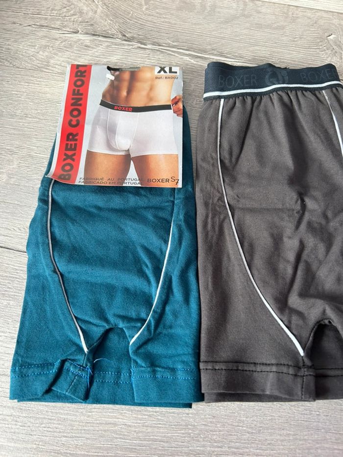Lot boxers Sans Marque gris foncé / bleu pétrole - photo numéro 2