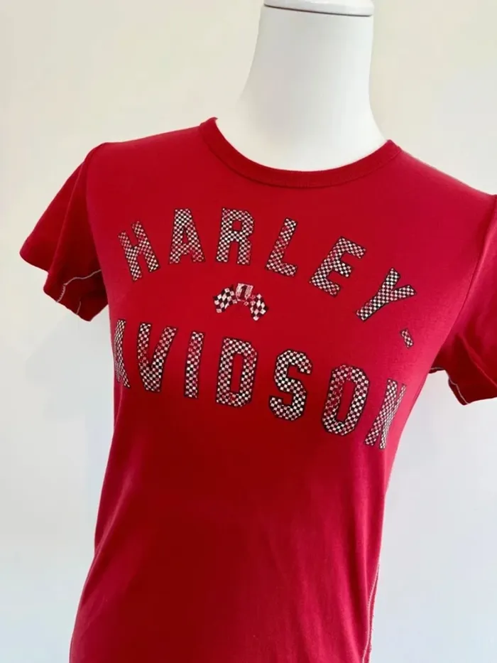 T-shirt Harley Davidson femme rouge taille M - photo numéro 2