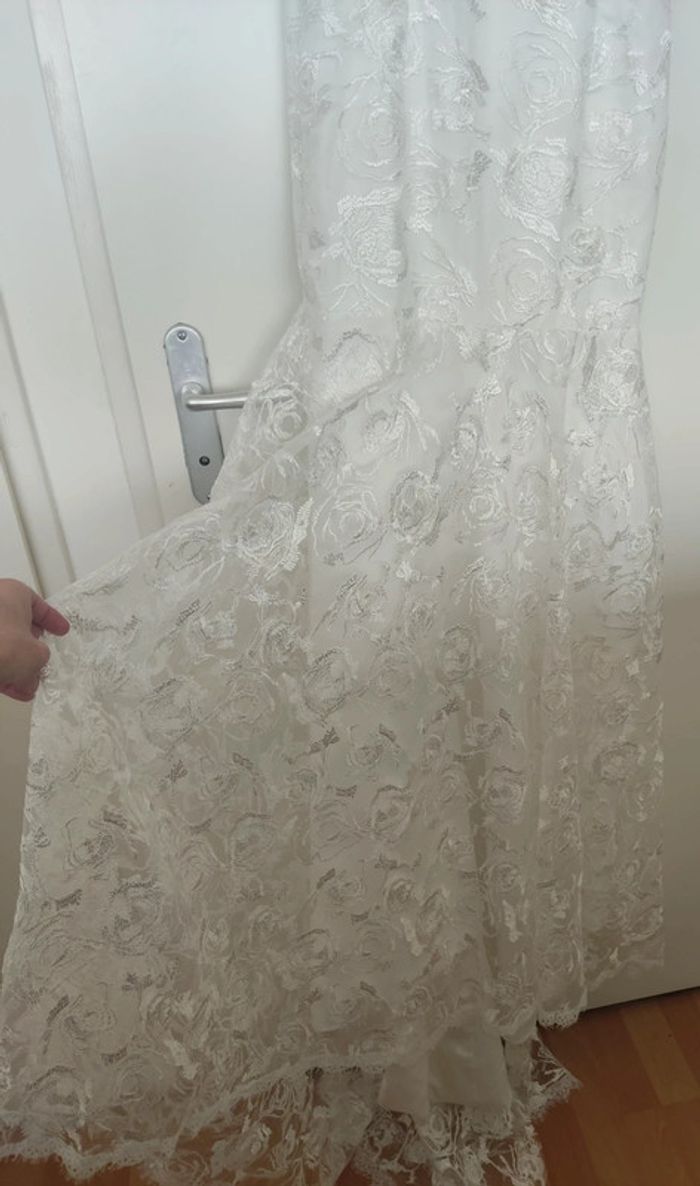 Robe de mariée style sirene dentelle fleurie - photo numéro 6