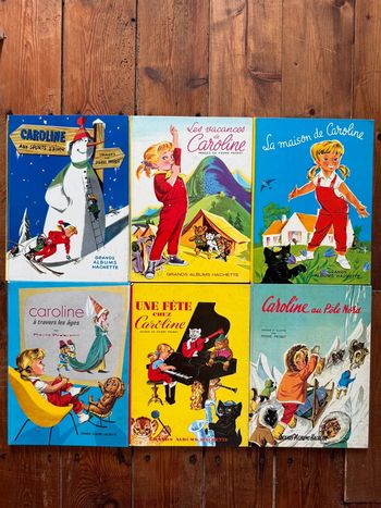 TBE - 6 Livres Caroline années 50/60 Lot Grands albums Hachette Pierre Probst