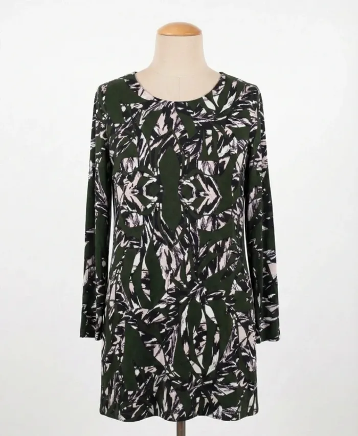 Robe courte imprimé végétal - Marque FRNCH Taille S (36) - Vert Forêt