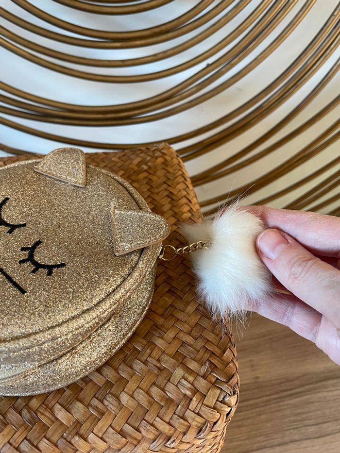 Trousse/porte monnaie doré chat Maisons du monde - photo numéro 4