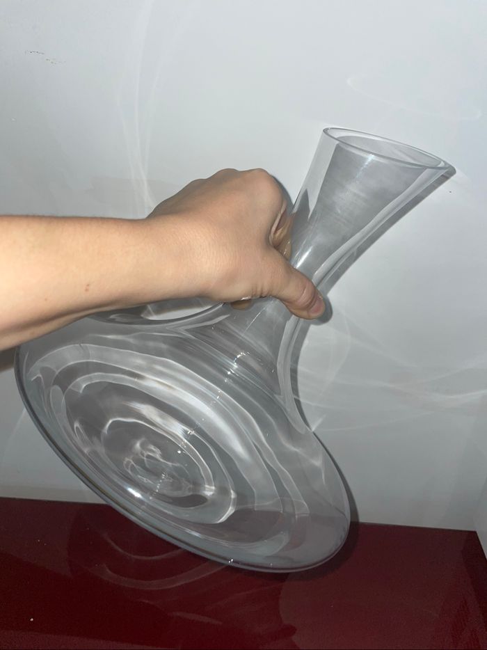 Carafe à vin 2 l en verre avec support métal - photo numéro 3