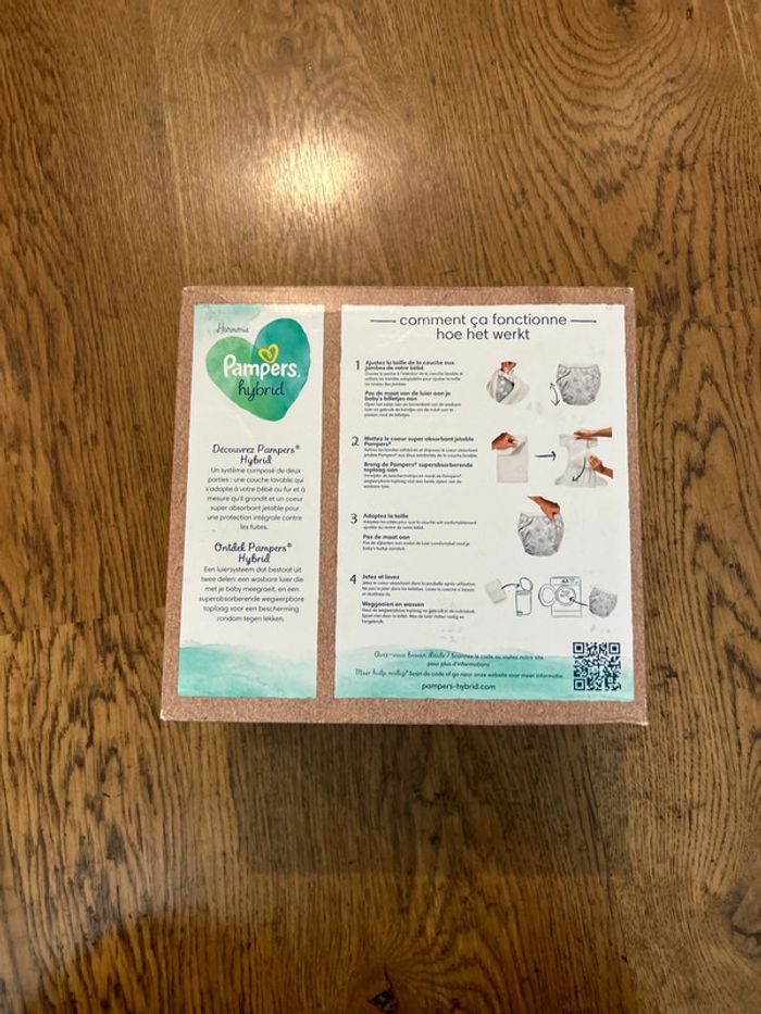 Pampers Hybrid 1 couche lavable + 15 cœurs absorbants - photo numéro 2