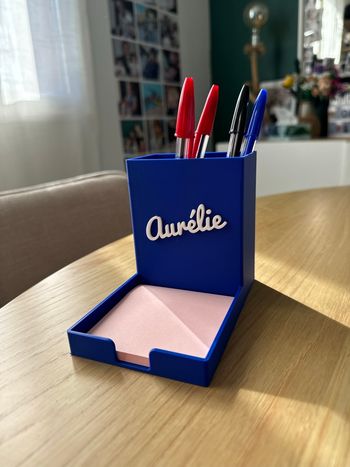Pot à stylo crayon personnalisé  support post it 