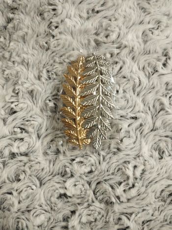 2 barrettes pour cheveux en forme de feuilles