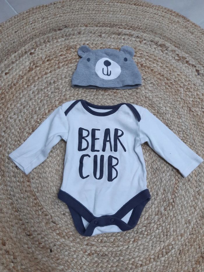 Ensembles bonnet, bodies manches longues et pantalon 3 mois - photo numéro 2