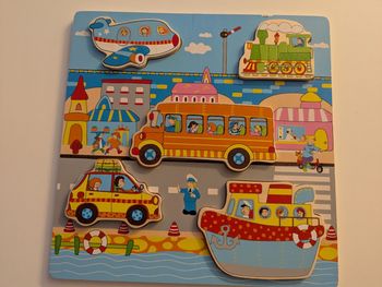 Puzzle en bois moyens de transports