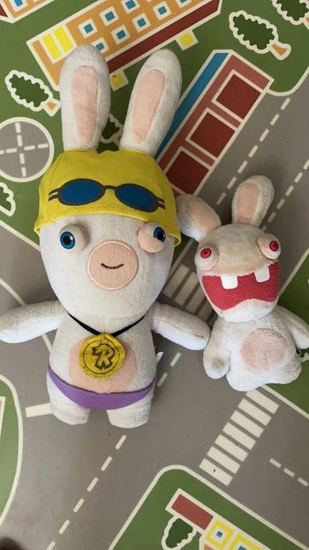 Lot de 2 peluches Lapin Cretin