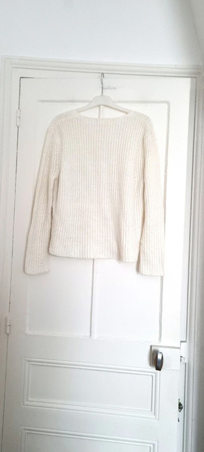 Pull blanc col v 36/38 h&m - photo numéro 4