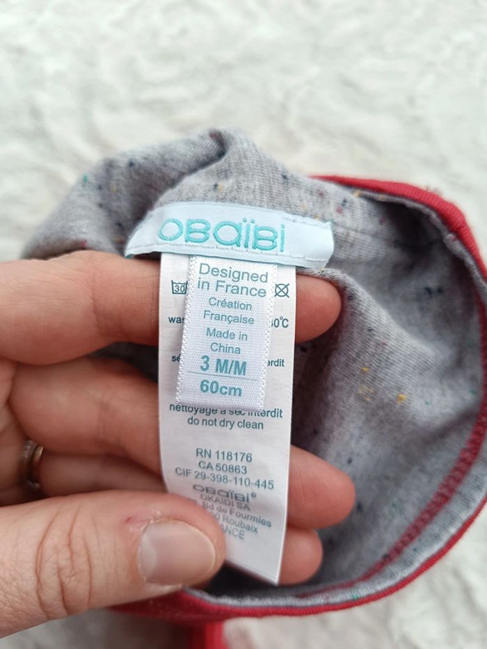 Tee shirt chemise manches longues épais doublé Garçon 3 mois Obaïbi 100% coton - photo numéro 5