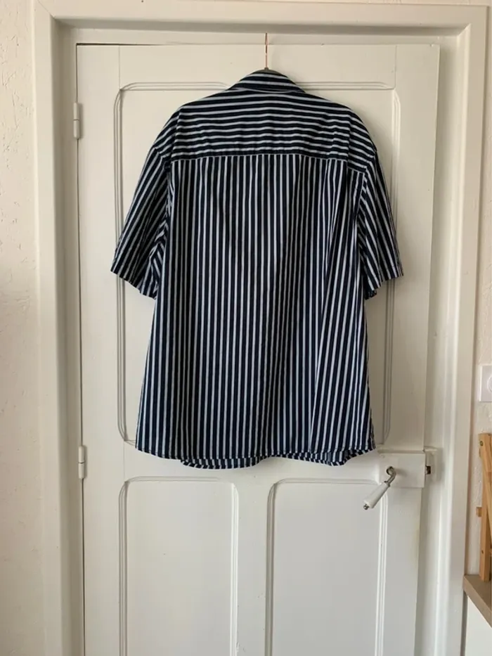 Chemise manche courte à rayures bleu foncé/clair homme - Taille 4XL Kiabi - photo numéro 2