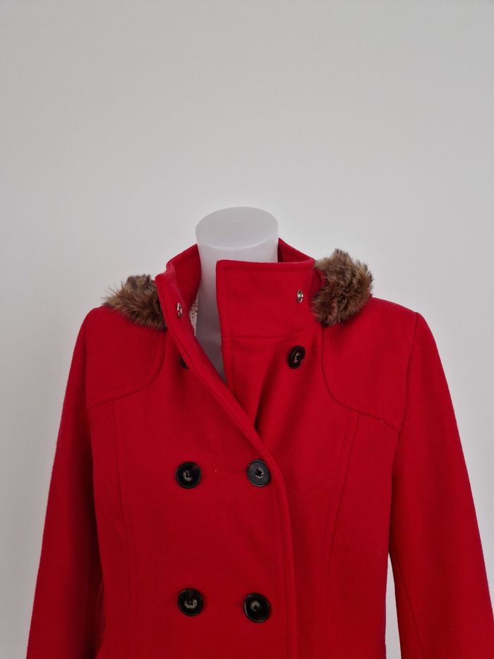 Veste rouge à capuche moumoute, Phildar - photo numéro 6