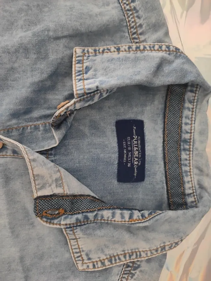 Chemise manches courte homme coton jean - photo numéro 9