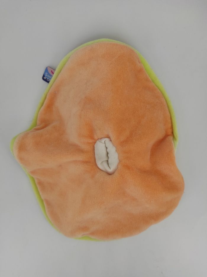 Doudou plat rond Lion beige rouge Sucre d'Orge - photo numéro 3