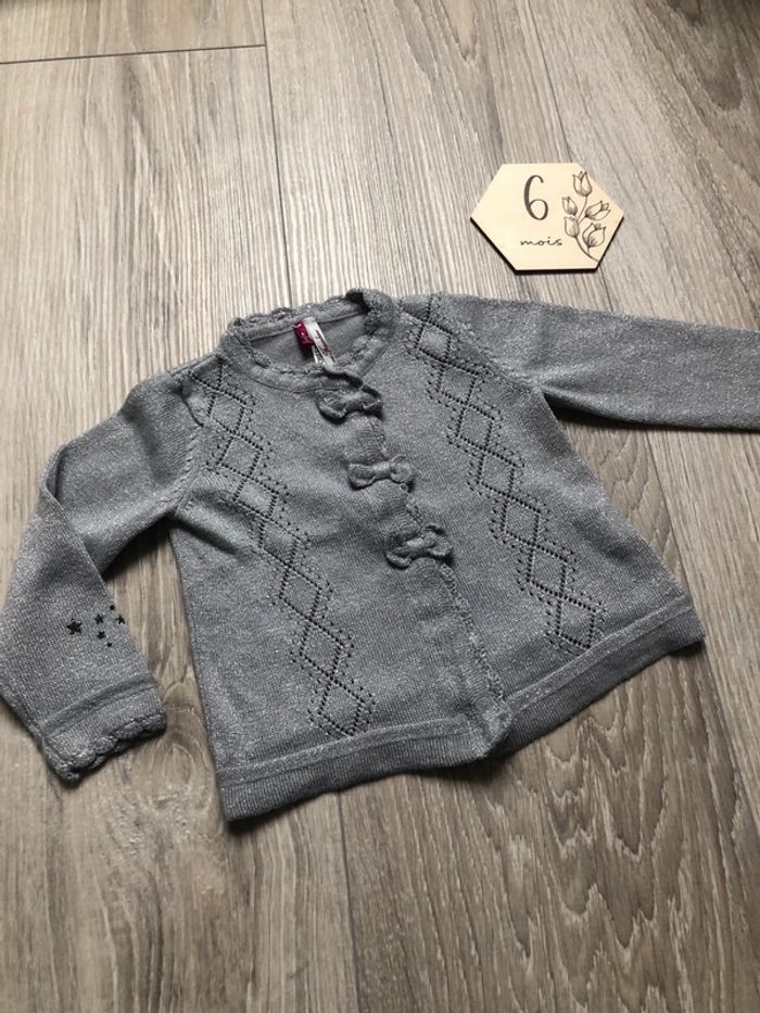 Gilet gris argenté Orchestra taille 6 mois