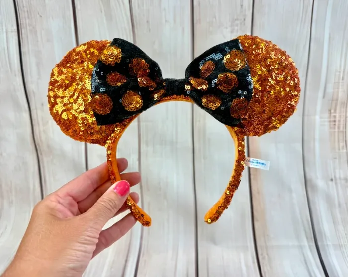 Ears (serre tête) oreilles de Minnie sequins orange Tokyo Disneyland halloween - photo numéro 2