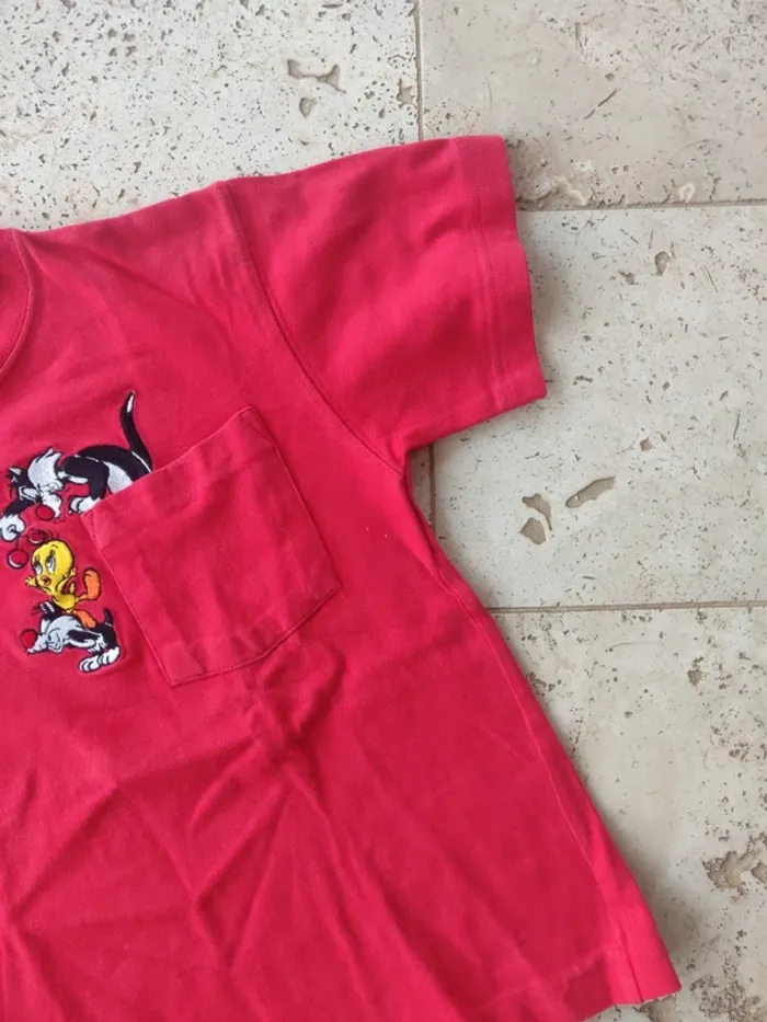 Tee shirt vintage titi et gros minet taille S enfant 10 ans - photo numéro 5