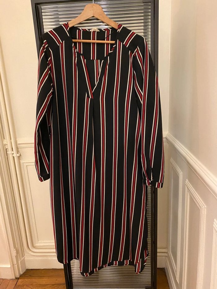 Robe à rayures manches longues et taille L marque Lulu Love