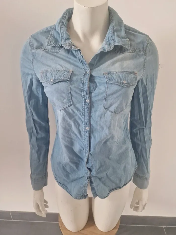 Chemise effet jeans