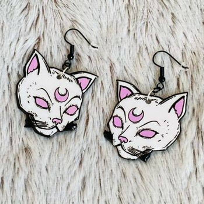 Boucles pendantes Sphynx Blanc - photo numéro 2