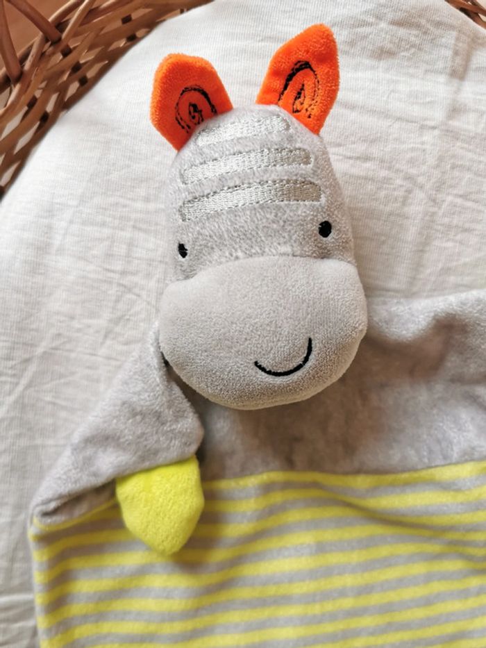 Doudou hippopotame gris vert orange, Mots d'enfants - photo numéro 2