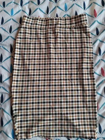 Jupe crayon motif pied de poule