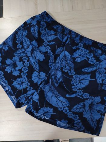 Short de bain motif fleurs bleu Newco taille L
