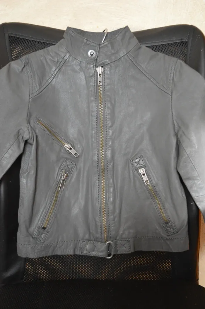 Blouson cuir IKKS garcon 4 ans - photo numéro 4