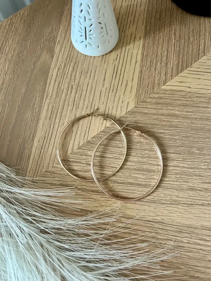 Superbe boucles d’oreilles , pendantes, anneaux, créoles doré - photo numéro 3