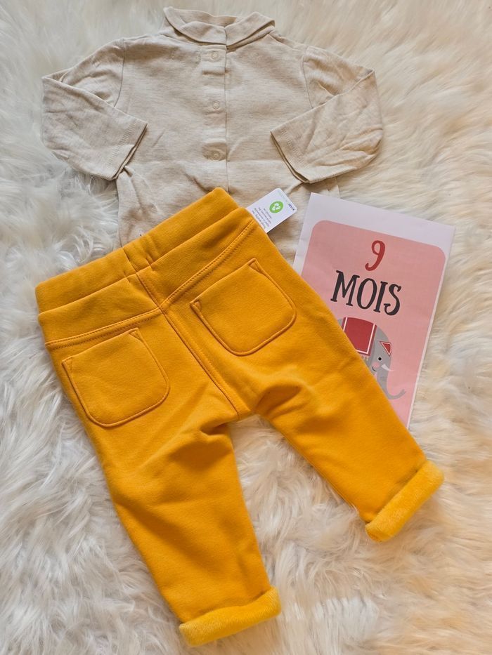 🤩😍💙 superbe ensemble sous pull ,pantalon molleton intérieur polaire 9 mois garçon 💙😍🤩 - photo numéro 2