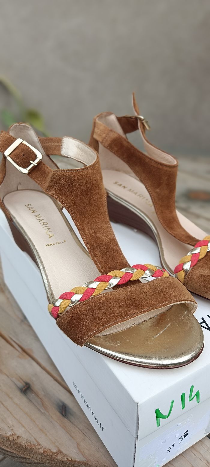 Chaussures San Marina Femme, sandales Millie, cuir, taille 38. Neuves - photo numéro 6
