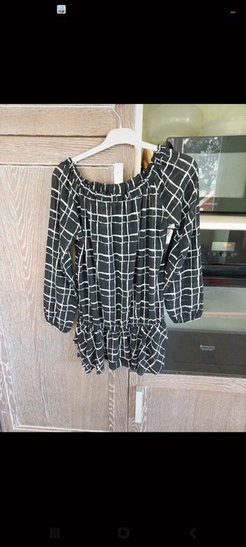 Blouse tunique noire et blanche M