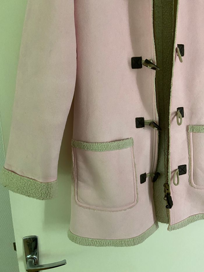Manteau Duffle-Coat Rose Poivre Blanc – Taille 14 ans - photo numéro 3
