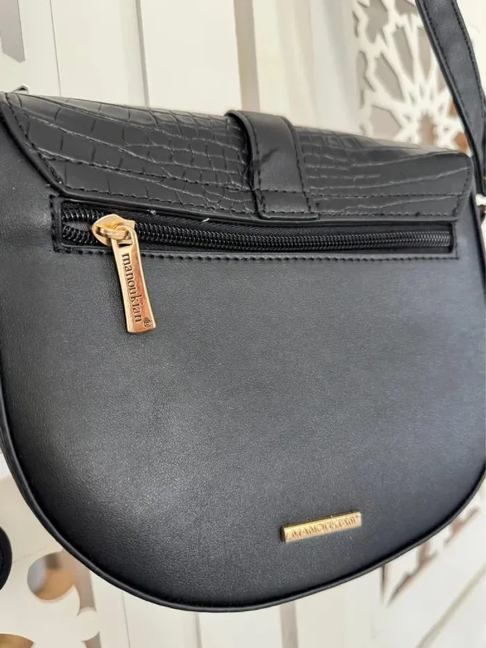 Sac noir bandoulière effet crocodile Manoukian Neuf - photo numéro 10