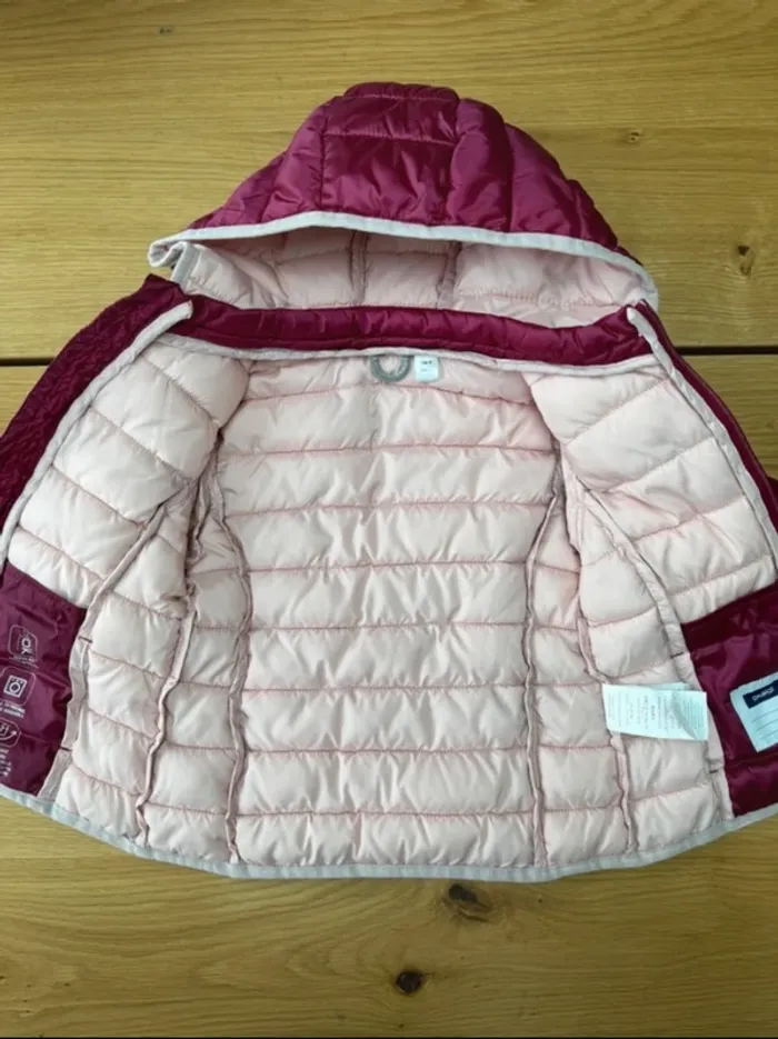 Doudoune mi-saison rose fushia et rose pâle - Taille 3 Ans - photo numéro 9