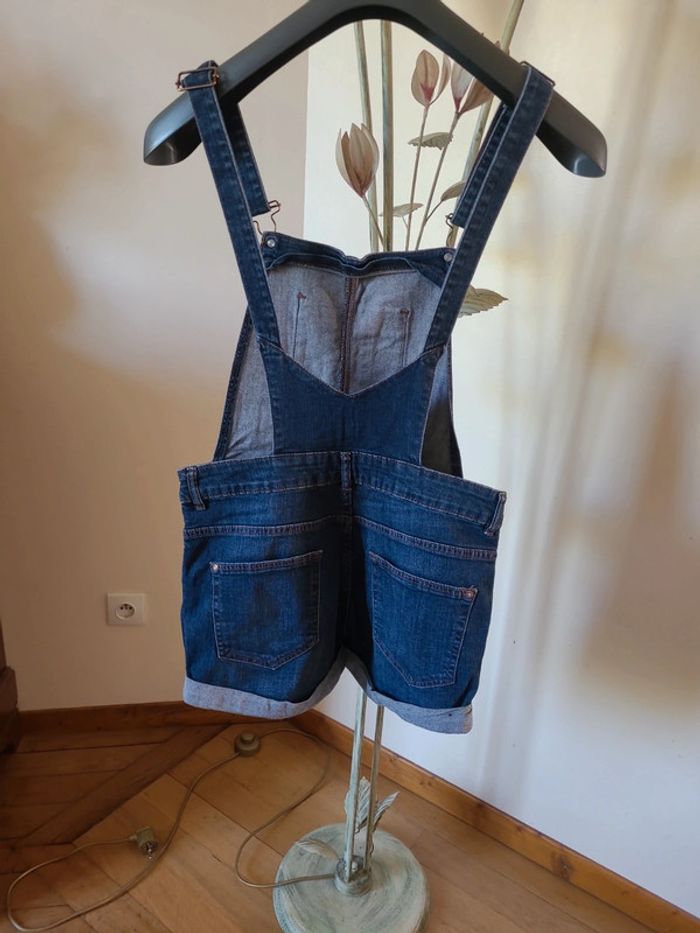 salopette short en jean camaieu taille 38 - photo numéro 8