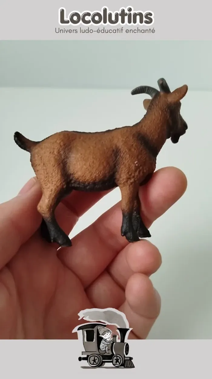 🚂 Figurine ▪ chèvre brune Schleich pleine et solide - photo numéro 3