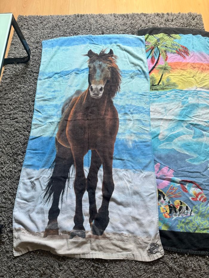 Lot de 2 serviettes cheval et dauphin - photo numéro 4